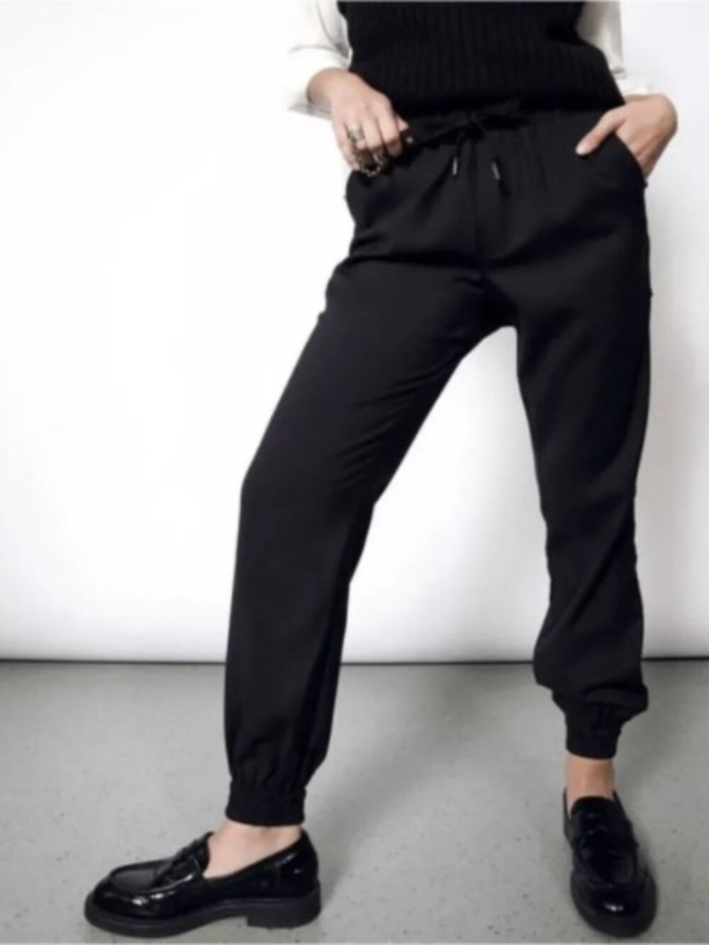 Wildfang The Empower Drawstring Pant Black Joggers NWT